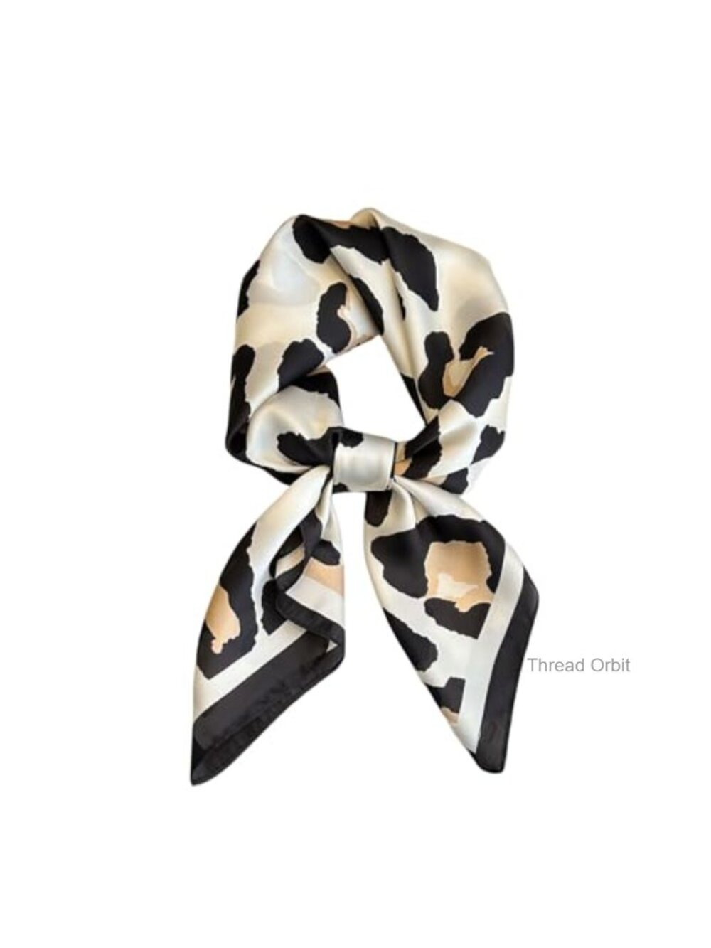 Silk Feeling Satin Square Scarf Leopard Print Hair Neck Bag Wrap